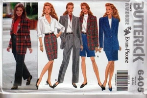 Pantaloni corti Butterick 6405 modello designer Evan Picone giacca gonna taglia 6 -10 - Foto 1 di 2