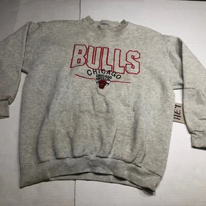 Vintage Chicago Bulls Sweatshirt Embroidered Logo 7 Herren L Heavy Weight thrashed - Bild 1 von 9