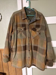 Vintage White Sierra Lined Jacket Plaid  Sz. XL Snap Button Multicolor Brown - Picture 1 of 12