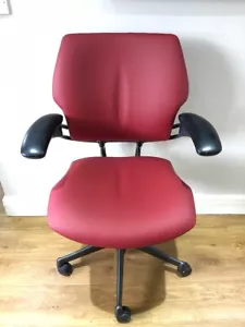 RED CHOCOLATE HUMANSCALE FREEDOM ERGONOMIC OFFICE TASK CHAIR FREE UK DEL - Picture 1 of 7