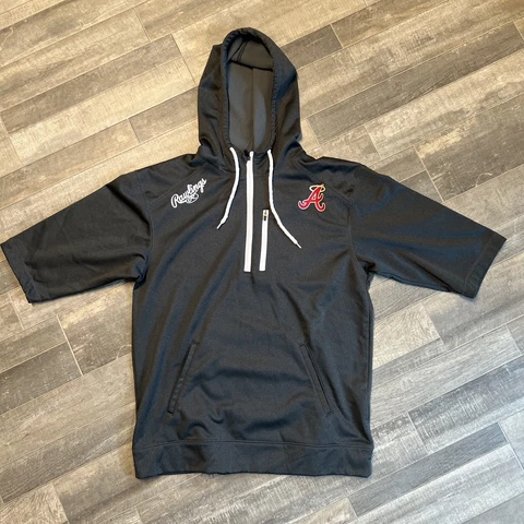 Rawlings Los Angeles Angels Short Sleeve Hoodie Gray Fleece Lined Men’s Size M Cover