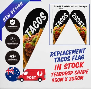 Tacos Teardrop Flag / Replacement Banner / Tacos Sign - Picture 1 of 2