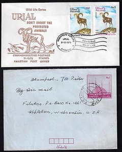 PAKISTAN 1960's 70's OFFICIAL ON PAKISTAN STATE SERVICE COVER + UPRATED AIR LETT - Picture 1 of 4