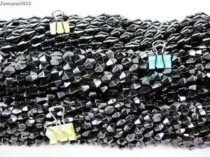 Grade AAA Natural MAGNETIC Black Hematite Gemstone Bicone Beads 16'' 6mm 8mm - Picture 1 of 14