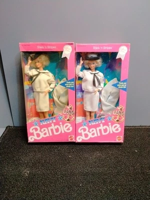 2-NAVY STARS N STRIPES BARBIE DOLLS 1990 SPECIAL EDITION MATTEL 9693  - Image 1 of 4