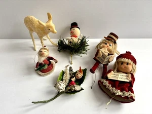 Lote Varios De Colección Mediados de Siglo Kitsch Decoración de Navidad Ciervo Brillante ~ Ramillete ~ Selecciones - Imagen 1 de 19