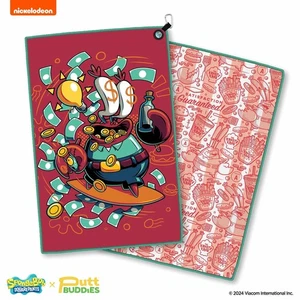 Neu PuttBuddies Golf Mr. Krabs magnetisches Golfhandtuch mit Ballmarker - Bild 1 von 2