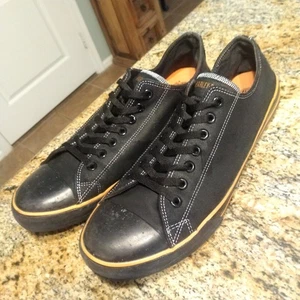 Harley-Davidson Men’s D93197 Biker Motorcycle Casual Shoes Black Orange Size 12 - Picture 1 of 12