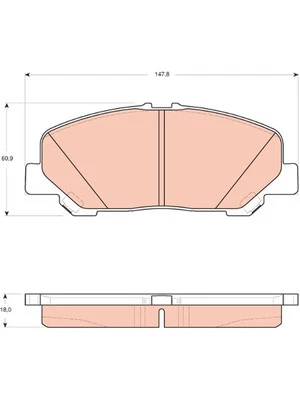 TRW Brake Pads fits Toyota Tarago 3.5 GSR50 (GDB3455) - image 1 of 4