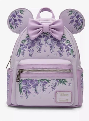 Mini Mochila Loungefly Disney Minnie Mouse Orejas de Glicina Floral Perfumada Nueva con Etiquetas Foto 1 de 4