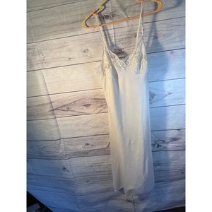 Vestido sin cordones vintage para mujer con ribete de encaje blanco correas ajustables lencería ropa de dormir - Imagen 1 de 5