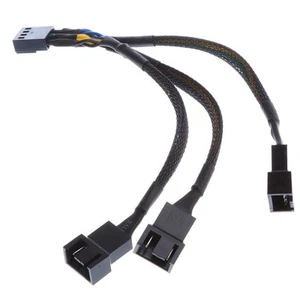 1  4 Pins 3 Möglichkeiten Y Splitter Computer PC Fan Stromkabel Draht Schwarz - Afbeelding 1 van 6