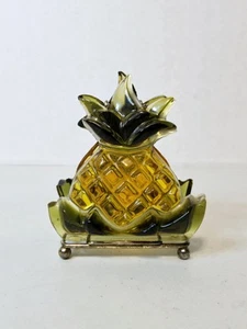 MCM 1970s Lucite & Metal Pineapple Napkin Holder 3D 5.5" - Picture 1 of 6