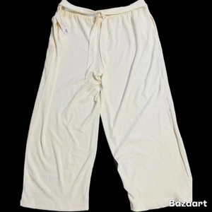 3x New Wide Leg Pants Palazzo Crinkle Flowing Boho Peasant Hippie White Beach - Picture 1 of 3