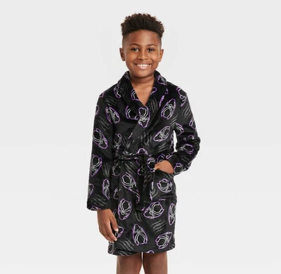 $42 Boys Black Panther Robe Bathrobe Pajamas Cover 4 5 6 8 10 12 Marvel Wakanda - Image 1 of 4
