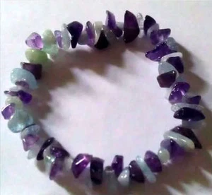 PULSERA CRISTAL CURATIVO AGUAMARINA Y AMATISTA - Imagen 1 de 3