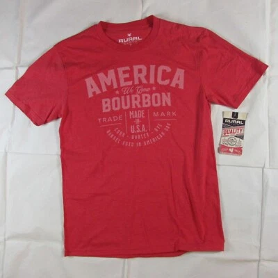 Camiseta Roja Tela Rural Unisex Adulto Manga Corta America We Grow Bourbon Foto 1 de 2