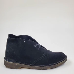 Clarks Originals Desert Boot Men Size 9.5M Black Suede Chukka Lace Up - Picture 1 of 9