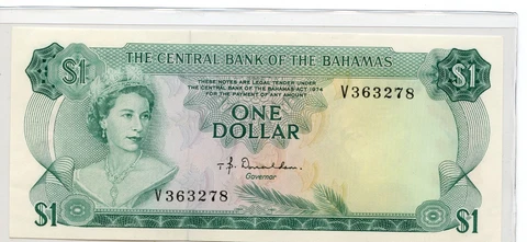 Bahamas 1 dollar 1974 DONALDSON  P-35a Banknote   AU /UNC   FREE SHIPPING  1050 Cover
