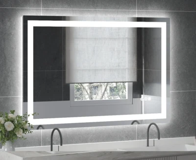 Espejo de baño LED 48x32" antiniebla tocador táctil espejo retroiluminado frontal LED Foto 1 de 4