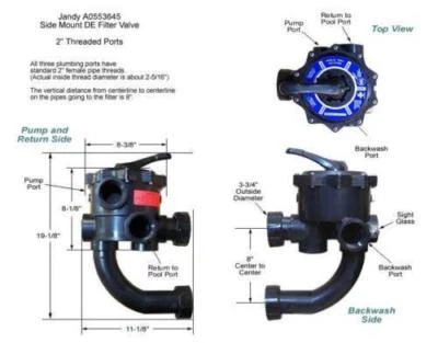 Jandy Zodiac A0553645 2" Side Mount Multiport Valve DEL Filter ONLY - Image 1 of 2
