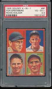 1935 Goudey 4-in-1 Hank Greenberg/Schoolboy Rowe+ #8F PSA 4.5 - Tigers