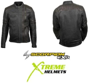 Scorpion 1909 Vintage Jacket Leather SasTec Body Armor EverHeat Liner S-3XL - Picture 1 of 7
