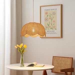 Arturesthome Rattan Pendant Light Hand-Woven Flower Shaped Ceiling Chandelier US - Picture 1 of 12