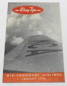 Mid Continent Airlines Wing Tips In Employee Newsletter Magazine January 1946 - Picture 1 of 6