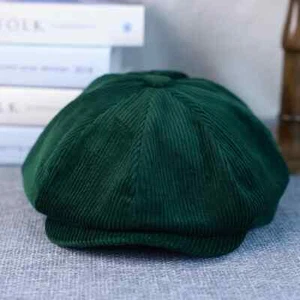 Retro Winter Caps für Männer Cord Newsboy Hut Frau Flache Kappe Warme Kappe Hut - Picture 1 of 27