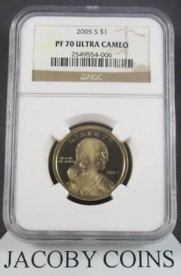 2005 S Sacagawea $1 NGC PF70 Ultra Cameo Brown Label - Image 1 of 4