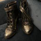 Iconic Wedge Platform boot - Karl Lagerfield Size 41 - 7.5/8 Pewter & black