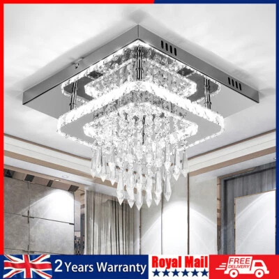 30CM Modern LED Crystal Ceiling Light Square Minimalist Lamp Living Room Bedroom
