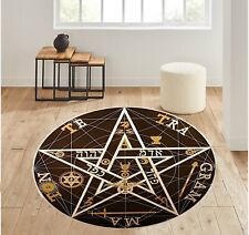 Pentagram Rug, Gothic Pentagram Rug,Magic Rug, Tetragramaton Rug,Pentacle Symbol