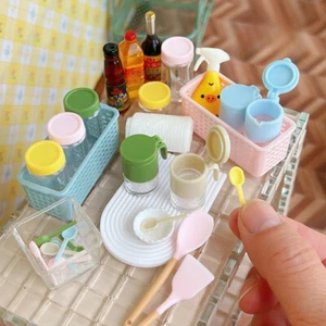 1/6 Scale Dollhouse Miniatures Kitchen Seasoning Jar Baking Tools Accessories - Picture 1 of 41