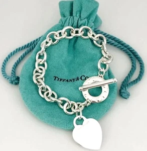 Rare Vintage Tiffany & Co Sterling Silver 925 Heart Tag Toggle Bracelet 42 gram - Picture 1 of 7