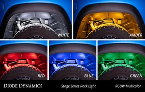 Diode Dynamics RGBW LED Rock Lights (8-Pack) w/Bluetooth Controller for Jeep - Picture 1 of 16