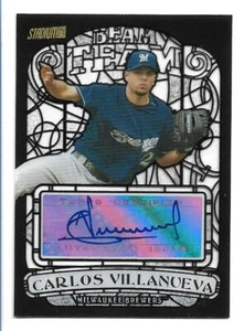 Carlos Villanueva 2008 Stadium Club Beam Team Black & White Auto /99 Autograph - Bild 1 von 2