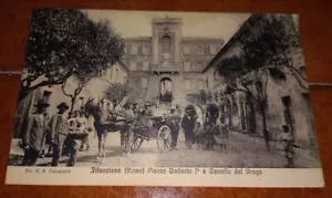 CARTOLINA FILACCIANO PIAZZA UMBERTO I CASTELLO DEL DRAGO FP VG NEL 1915 ANIMATA - Imagen 1 de 2