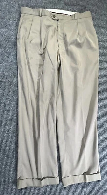 Pantalones de vestir Louis Raphael para hombre 36x29 beige caqui rojo rosso pantalón calce recto Foto 1 de 4