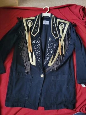Womans designer western blazer w/fringe, rhinestones etc, size S - an original  - Image 1 of 4
