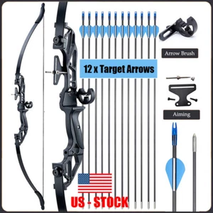TOPARCHERY 54" Hunting Takedown Recurve Bow & Arrow Rest & Bow Sight &12X Arrows - Picture 1 of 51
