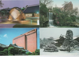 Hotel Shilla Seoul Korea Vintage Postcards 4 Unused Front View Rainbow Sculpture - Picture 1 of 1