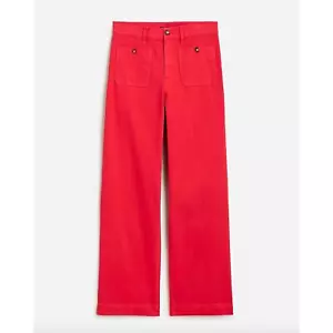 J. Crew Sailor Slim Wide Leg Chino Pant High Waist Nautical Preppy Red US 23 NWT - Picture 1 of 11