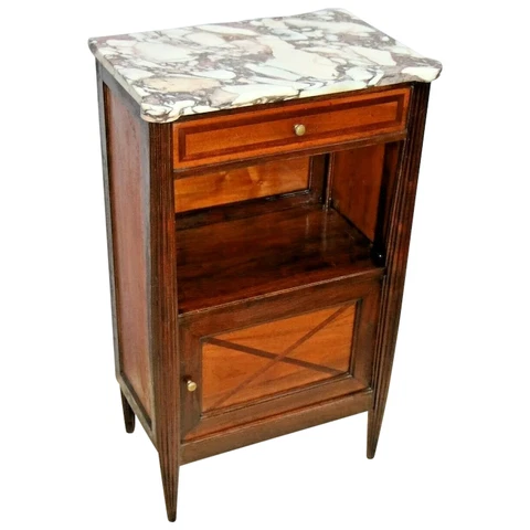 Art Deco Cabinet Italian Marble Top Drawer Bottom Ice Box Middle Bar Shelf Cover