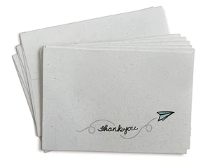 Paper Plane Thank You Cards - 24 Greeting Cards with Envelopes - Picture 1 of 8