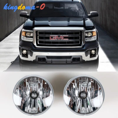 Fit For 2014-2015 GMC Sierra 1500 Fog lights Clear Bumper Driving Lamps Pairs - Image 1 of 4