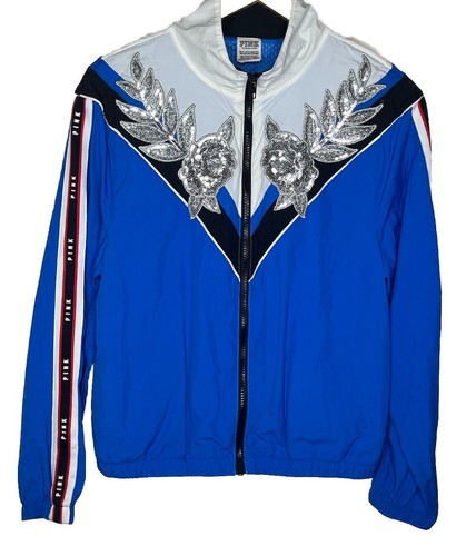 UNDERCOVER Giacca frangivento Victoria's Secret ROSA Giacomo Blu con Bling X small