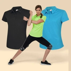Ladies Activewear Ultra Cool Polo shirt by Uneek UC126 - Breathable Quick Dry - Picture 1 of 15
