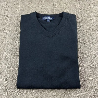 Suéter Hart Schaffner Marx Para Hombre Extra Fino Lana Merino Cuello en V Negro Talla Pequeña Foto 1 de 4